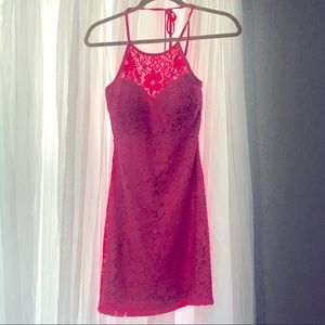 Pink halter dress